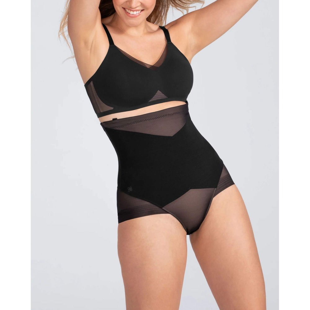NWT Honeylove SuperPower High Waisted Compression Brief Size M Black Shapewear